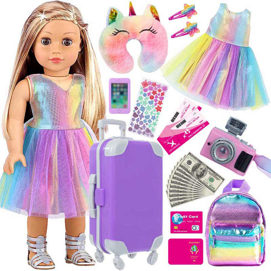 Travel Accessories Gift Set - Roupas e Acessórios para Bonecas de