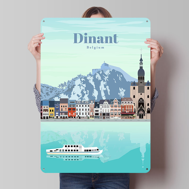 Travel Accessories For Europe - Pôster impresso de viagem a Dinant,