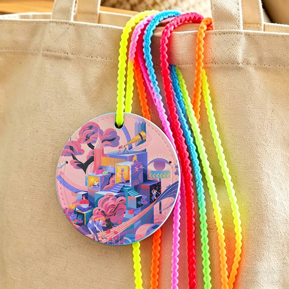 Travel Accessories Name - Etiqueta de bagagem criativa com ilustração